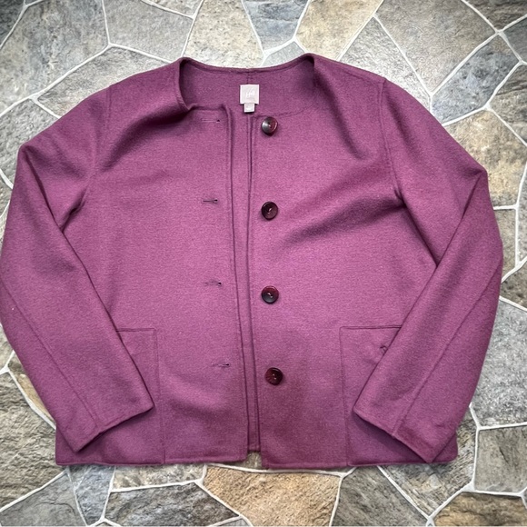 J. Jill Wool, Angora Rabbit Hair, & Nylon Blend Button Down Jacket - Picture 5 of 14